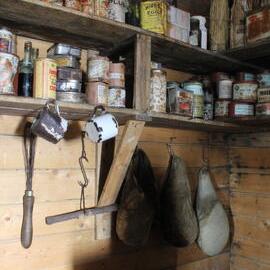 2018-19 Provisions inside Shackleton's 'Nimrod' hut, Cape Royds (002)