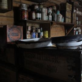 2018-19 Enamel plates inside Shackleton's 'Nimrod' hut, Cape Royds