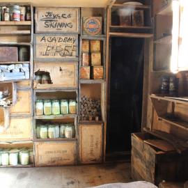 2018-19 Supplies on shelves inside Shackleton's 'Nimrod' hut, Cape Royds