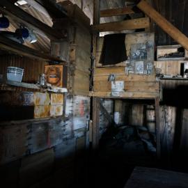 2018-19 Bunks behind the bulkhead inside Scott's 'Terra Nova' hut, Cape Evans