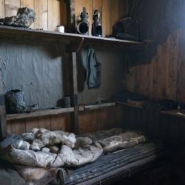 2018-19 Scott's bed inside Scott's 'Terra Nova' hut at Cape Evans