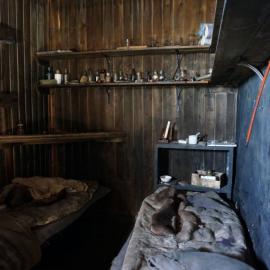 2018-19 Wilson and Evans' corner inside Scott's 'Terra Nova' hut at Cape Evans