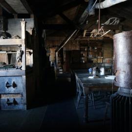 2018-19 Gurney's Patent stove inside Scott's 'Terra Nova' hut, Cape Evans