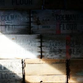 2018-19 Colman's bulkhead boxes inside Scott's 'Terra Nova' hut, Cape Evans (003)