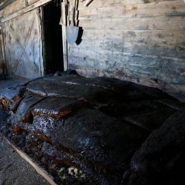 2018-19 Blubber stack inside Scott's 'Terra Nova' hut, Cape Evans