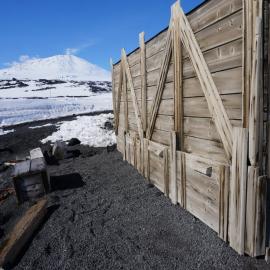 2018-19 Latrine outside Scott's <i>Terra Nova</i> hut at Cape Evans