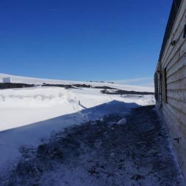 2018-19 South wall of Scott's 'Terra Nova' hut, Cape Evans