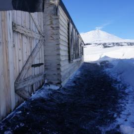 2018-19 South wall of Scott's 'Terra Nova' hut, Cape Evans