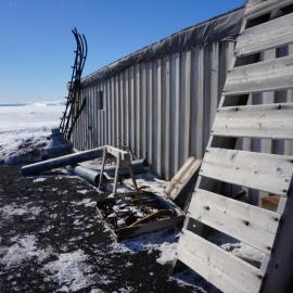2018-19 West wall of Scott's 'Terra Nova' hut, Cape Evans