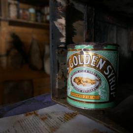 2018-19 Lyle's golden syrup inside Shackleton's 'Nimrod' hut, Cape Royds