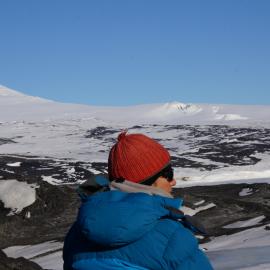 2018-19 Lizzie Meek on a walk up near Cape Royds