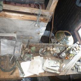 Biology table from above, Scott's 'Terra Nova' hut