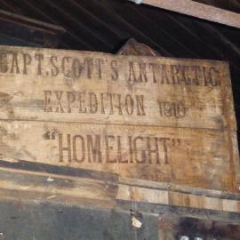 Homelight oil box in Scott's 'Terra Nova' hut