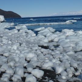 Brash ice on Home Beach