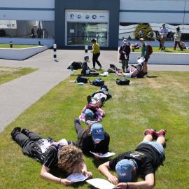 Young Inspiring Explorers taking part in a help signal exercise (004)