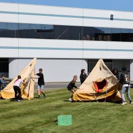 Young Inspiring Explorers competing in an Antarctic themed relay race (012)