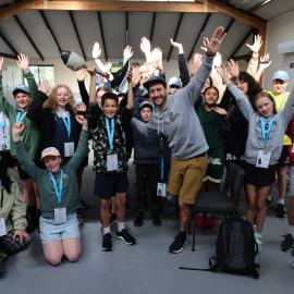 Young Inspiring Explorers with Inspiring Explorer alumni William Pike