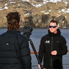 Inspiring Explorer Cole Yeoman filming in Godthul