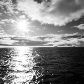 Sunlight over the ocean, South Georgia