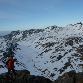 Mountain guide Dean Staples on the Mount Hodges climb, South Georgia