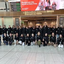 Expedition members at Auckland Airport
