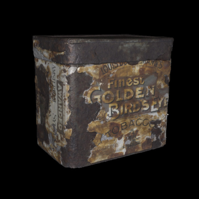 AHT11429.1 Golden Bird's Eye tobacco tin - 3D object