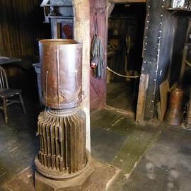 2014-15 Scott's 'Terra Nova' hut, work task, Wardroom stove ice melter (007)