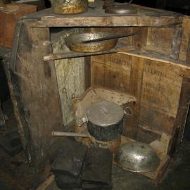 2010-11 Cooking equipment inside Scott's 'Terra Nova' hut, Cape Evans