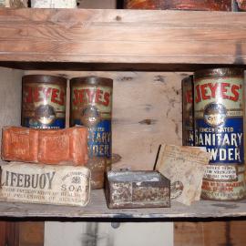2010-11 Jeye's sanitary powder and soap inside Shackleton's 'Nimrod' hut