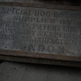 Dog biscuit box in Scott's 'Discovery' hut