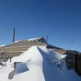 Snow Build up on Shackleton's 'Nimrod' hut