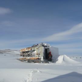 Snow build-up, Cape Evans