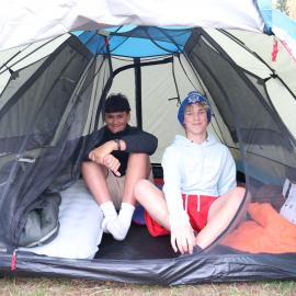 Young Inspiring Explorers with their pitched tent (003)