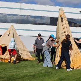 Young Inspiring Explorers race to pitch Antarctic tents (001)