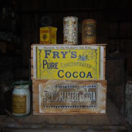 Food boxes and tins, Scott's 'Terra Nova' hut