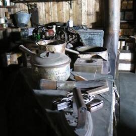 2014-15 Scott's 'Terra Nova' hut, interior, Galley stove area