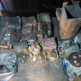 2014-15 Scott's 'Terra Nova' hut, interior, artefacts above Darkroom (001)