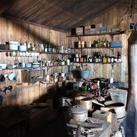 2014-15 Scott's 'Terra Nova' hut, interior, Galley area