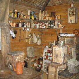 2010 Shackleton's 'Nimrod' hut inspection, interior, Galley