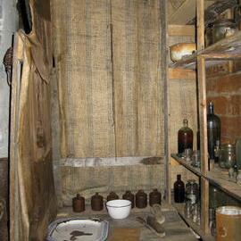 2010 Shackleton's 'Nimrod' hut inspection, interior, Murray's Laboratory