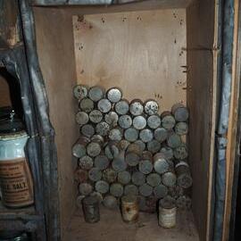 Bulkhead shelves, Shackleton's 'Nimrod' hut (001)