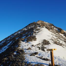 Walking up Observation Hill