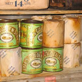2013-14 Tins of Lyle's golden syrup inside Scott's 'Terra Nova' hut, Cape Evans
