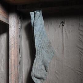 2013-14 Sock hanging inside Scott's 'Terra Nova' hut, Cape Evans