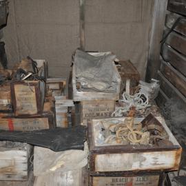 2013-14 Artefacts stored in the Stables inside Scott's 'Terra Nova' hut, Cape Evans (001)