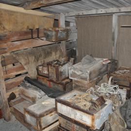 2013-14 Artefacts stored in the Stables inside Scott's 'Terra Nova' hut, Cape Evans (002)