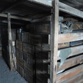2013-14 Colman's boxes stored in the Stables inside Scott's 'Terra Nova' hut, Cape Evans