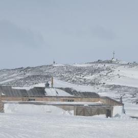 2013-14 Snow build-up around Scott's 'Terra Nova' hut, Cape Evans
