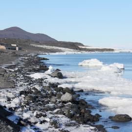 2022 Scott's 'Terra Nova' hut at Home Beach, Cape Evans