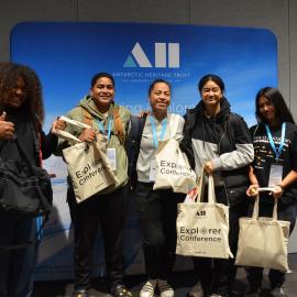 2024 Students with Explorer Conference tote bags
